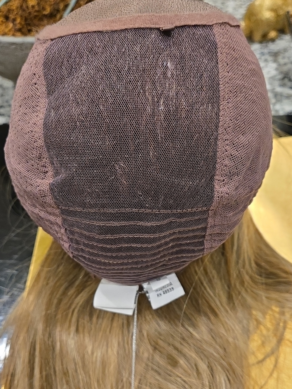 Light Brown Long Synthetic Wig with Lace Cap
